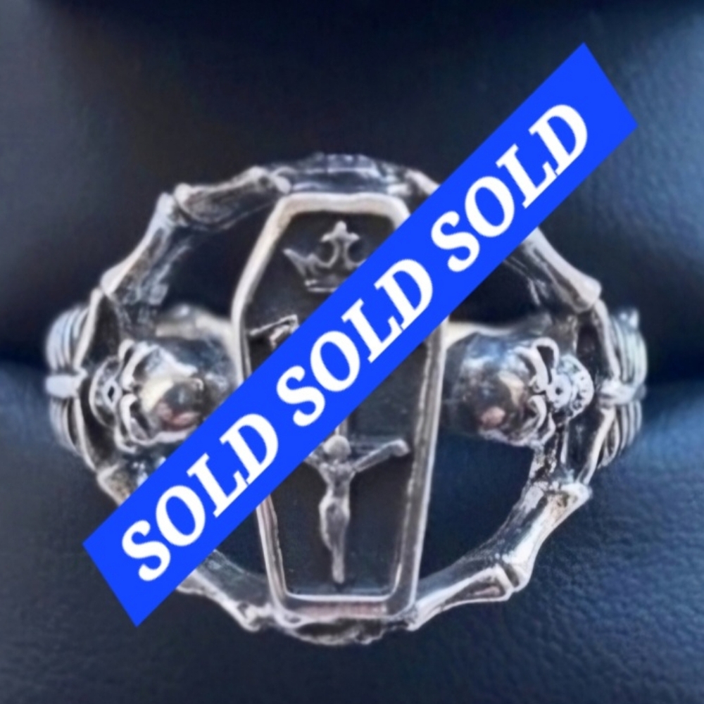 SOLD SOL SOLD RING Skull Parade 925 Sterling Silver Size 10